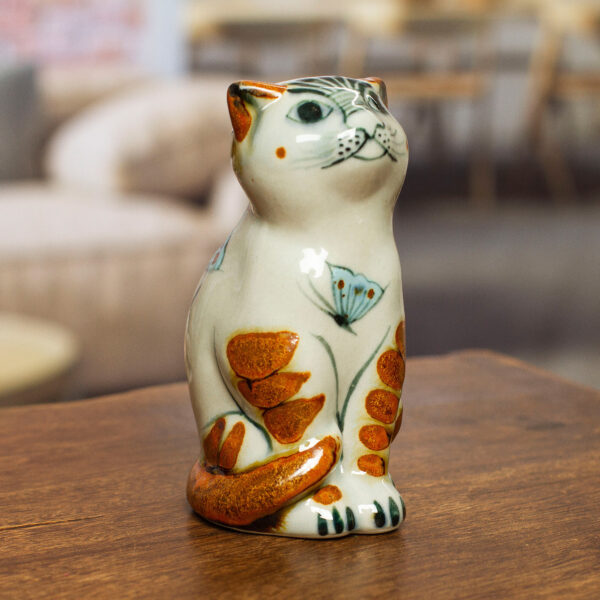 Cat Themed Ceramic Figurine Hand-Painted in Mexico, 'Traditional Cat' Cat Themed Ceramic Figurine Hand-Painted in Mexico, 'Traditional Cat'