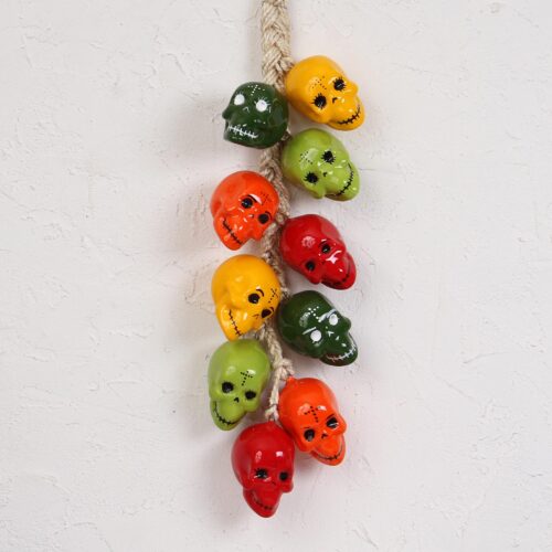 Ceramic Skull Decorative Accent from Mexico, 'Bunch of Festive Skulls' Ceramic Skull Decorative Accent from Mexico, 'Bunch of Festive Skulls'