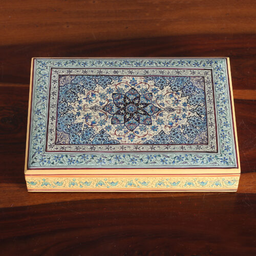 Folk Art Floral Weeping Willow Wood Decorative Box in Blue, 'Nocturnal Petals' Folk Art Floral Weeping Willow Wood Decorative Box in Blue, 'Nocturnal Petals'