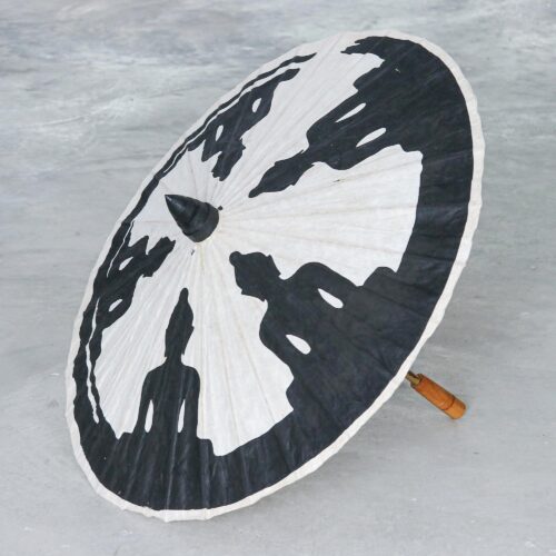 Hand-Painted Paper Parasol with Buddha Motif, 'Art of Buddha' Hand-Painted Paper Parasol with Buddha Motif, 'Art of Buddha'