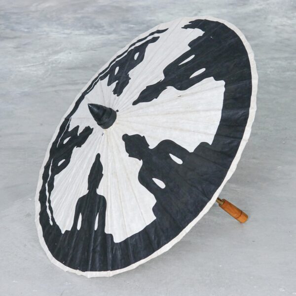 Hand-Painted Paper Parasol with Buddha Motif, 'Art of Buddha' Hand-Painted Paper Parasol with Buddha Motif, 'Art of Buddha'