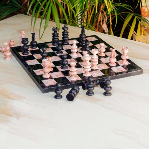 Handcrafted Marble Chess Set (Large), 'Glorious Battle' Handcrafted Marble Chess Set (Large), 'Glorious Battle'