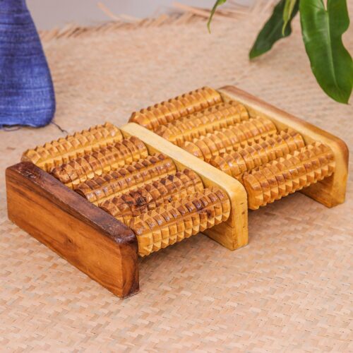 Handcrafted Raintree Wood Foot Massage Roller from Thailand, 'Steps to Heaven' Handcrafted Raintree Wood Foot Massage Roller from Thailand, 'Steps to Heaven'