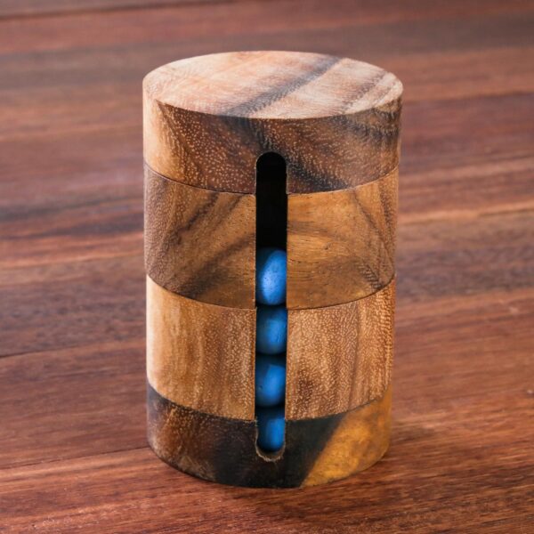 Handcrafted Wood Cylindrical Puzzle from Thailand, 'Spin to Win' Handcrafted Wood Cylindrical Puzzle from Thailand, 'Spin to Win'
