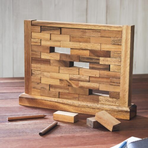 Handmade Multi Player Raintree Wood Game from Thailand, 'Stacking Wall' Handmade Multi Player Raintree Wood Game from Thailand, 'Stacking Wall'