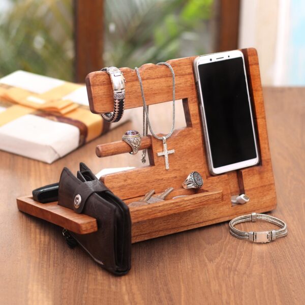 Natural-Finish Jempinis Wood Organizer from Bali, 'Singaraja Natural' Natural-Finish Jempinis Wood Organizer from Bali, 'Singaraja Natural'