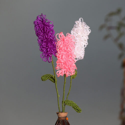 Nature-Inspired Set of 3 Crocheted Hyacinth Home Accents, 'Hyacinth Spring' Nature-Inspired Set of 3 Crocheted Hyacinth Home Accents, 'Hyacinth Spring'
