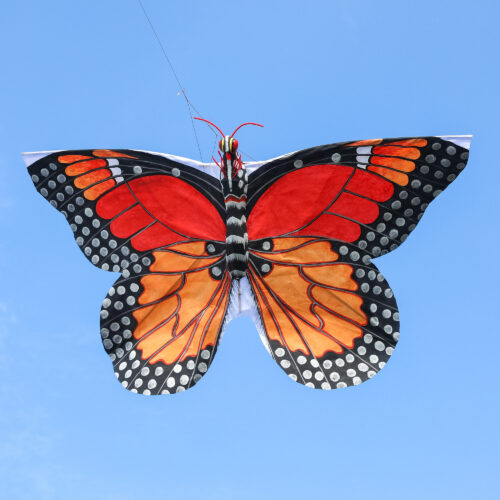 Painted Nylon and Bamboo Monarch Butterfly Kite from Bali, 'Summery Butterfly' Painted Nylon and Bamboo Monarch Butterfly Kite from Bali, 'Summery Butterfly'