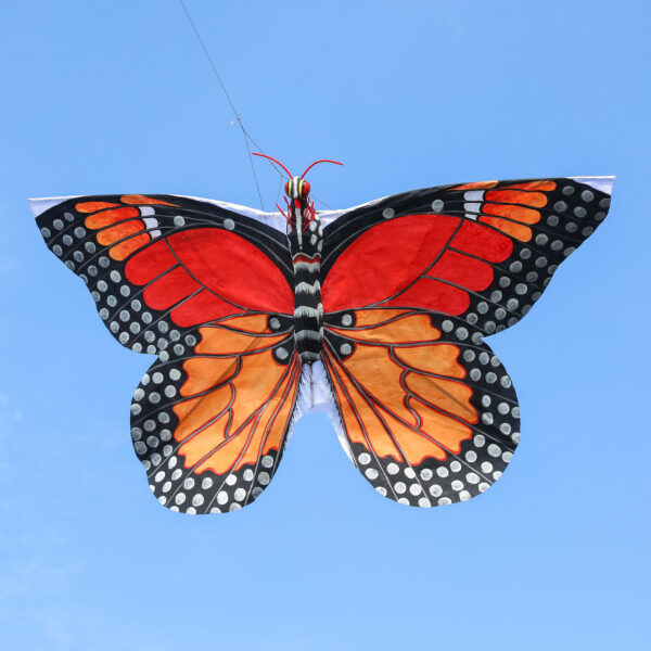 Painted Nylon and Bamboo Monarch Butterfly Kite from Bali, 'Summery Butterfly' Painted Nylon and Bamboo Monarch Butterfly Kite from Bali, 'Summery Butterfly'