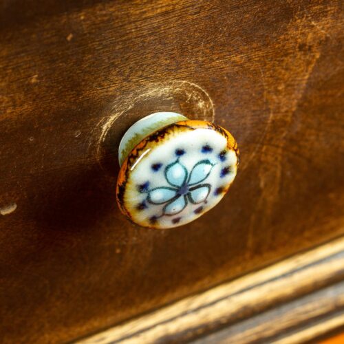 Set of 4 Handcrafted Ceramic Floral Knobs from Mexico, 'Floral Convenience' Set of 4 Handcrafted Ceramic Floral Knobs from Mexico, 'Floral Convenience'