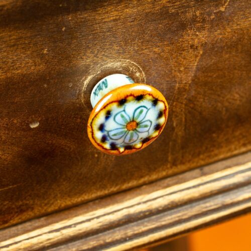 Set of 4 Handcrafted Ceramic Flower Knobs from Mexico, 'Handy Garden' Set of 4 Handcrafted Ceramic Flower Knobs from Mexico, 'Handy Garden'
