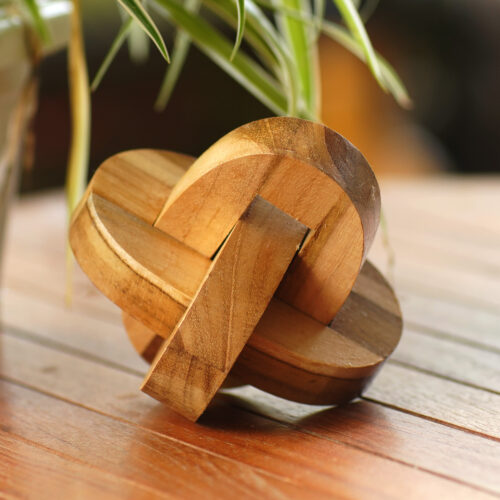 Small Wooden Pub Game Puzzle from Javanese Artisan, 'Chain Hook' Small Wooden Pub Game Puzzle from Javanese Artisan, 'Chain Hook'