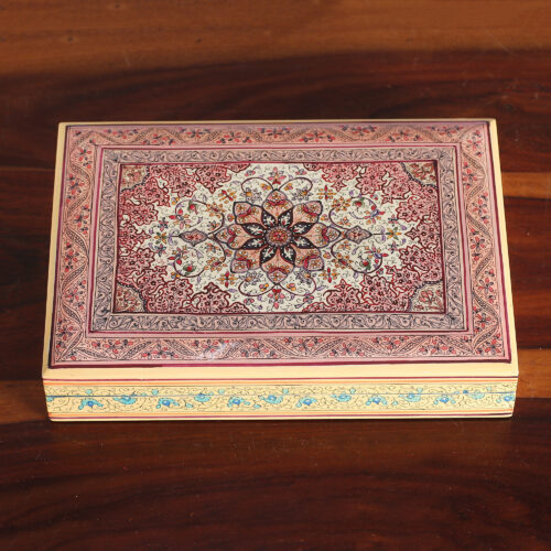 Spring-Inspired Weeping Willow Wood Box in Crimson Hues, 'Crimson Petals' Spring-Inspired Weeping Willow Wood Box in Crimson Hues, 'Crimson Petals'