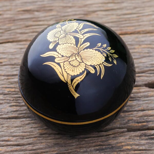 Thai Lacquerware Box with Orchid Motif, 'Orchid Song' Thai Lacquerware Box with Orchid Motif, 'Orchid Song'