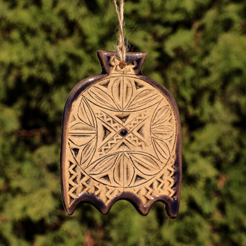 Traditional Floral Indigo Ceramic Daghdghan Home Accent, 'Sapphire Echo' Traditional Floral Indigo Ceramic Daghdghan Home Accent, 'Sapphire Echo'