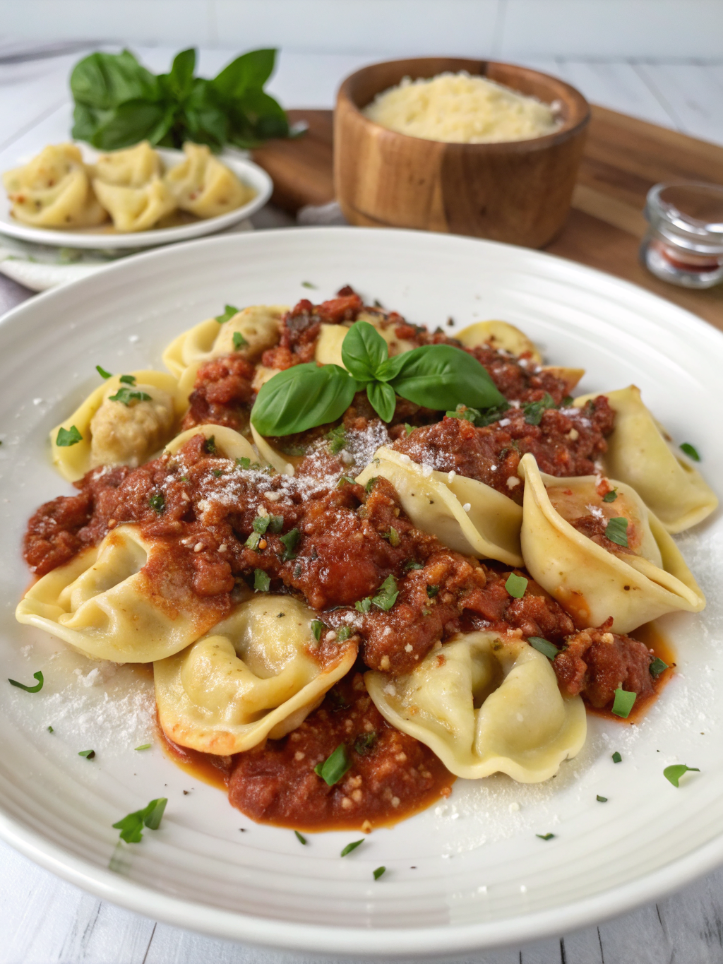 gluten free tortellini with meat sauce
