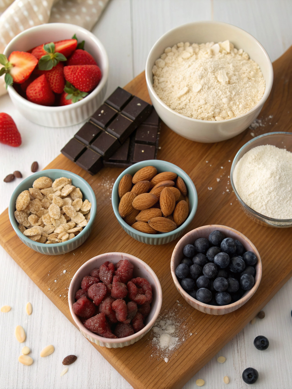 Ingredients for gluten-free brownie cheesecake bars